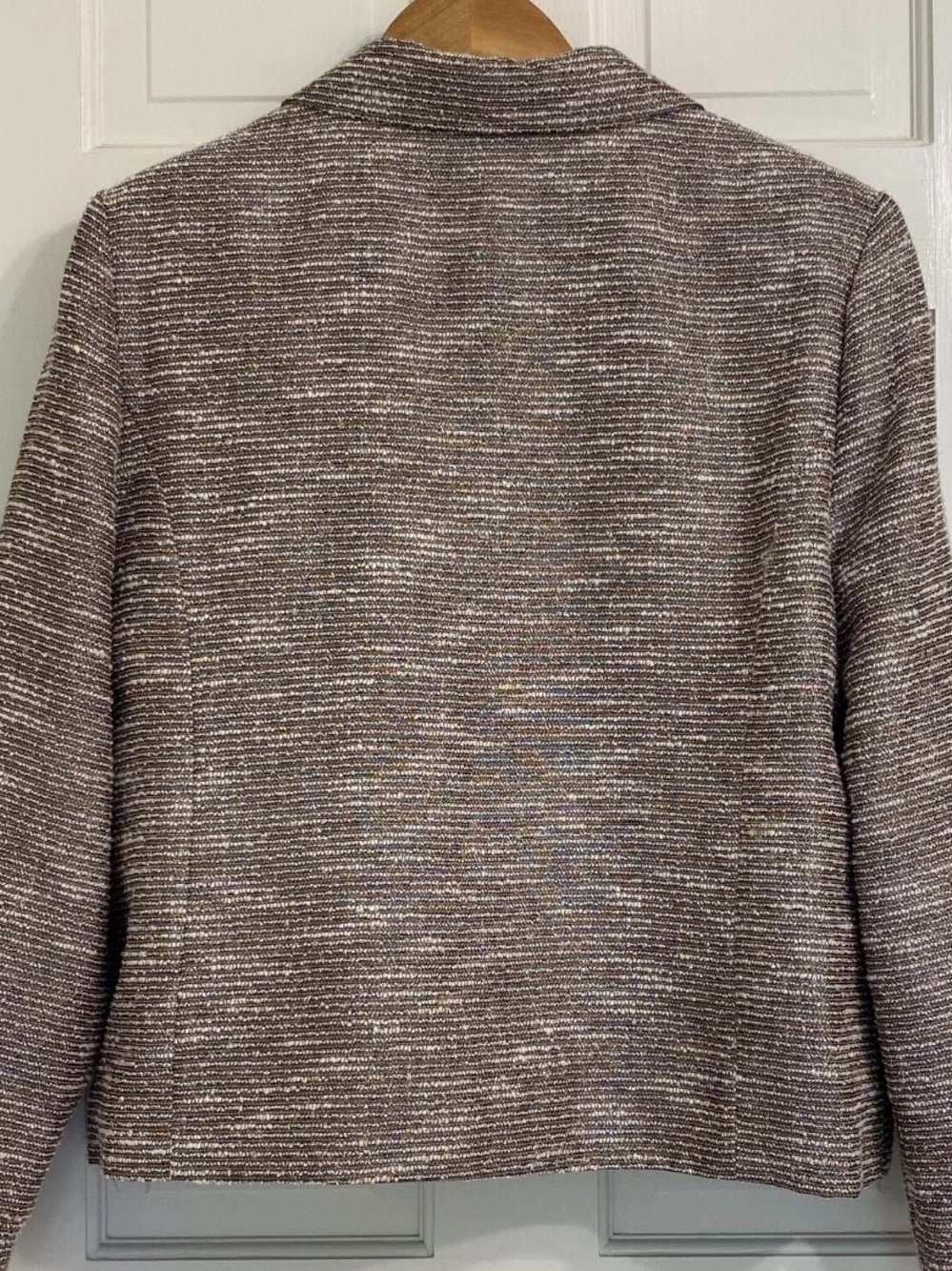 Gorgeous Shimmer / Metallic Knit Blazer Fully Lined—Neutral Brown Tones - Picture 2 of 5